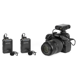 Movo WMX-1-DUO 2.4GHz Dual Wireless Lavalier Microphone System for cameras