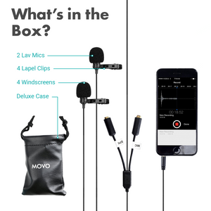 Movo PM20-S Executive Lavalier Clip-on Interview Microphone