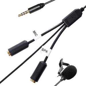 Movo PM20-S Executive Lavalier Clip-on Interview Microphone Connector Cables