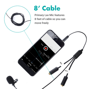 Movo PM20-S Executive Lavalier Clip-on Interview Microphone