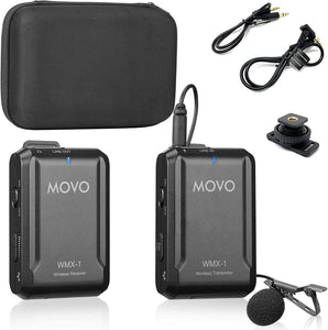 Movo WMX-1 2.4GHz Wireless Lavalier Microphone System bundle