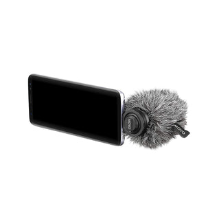 smartphone microphone with windscreen